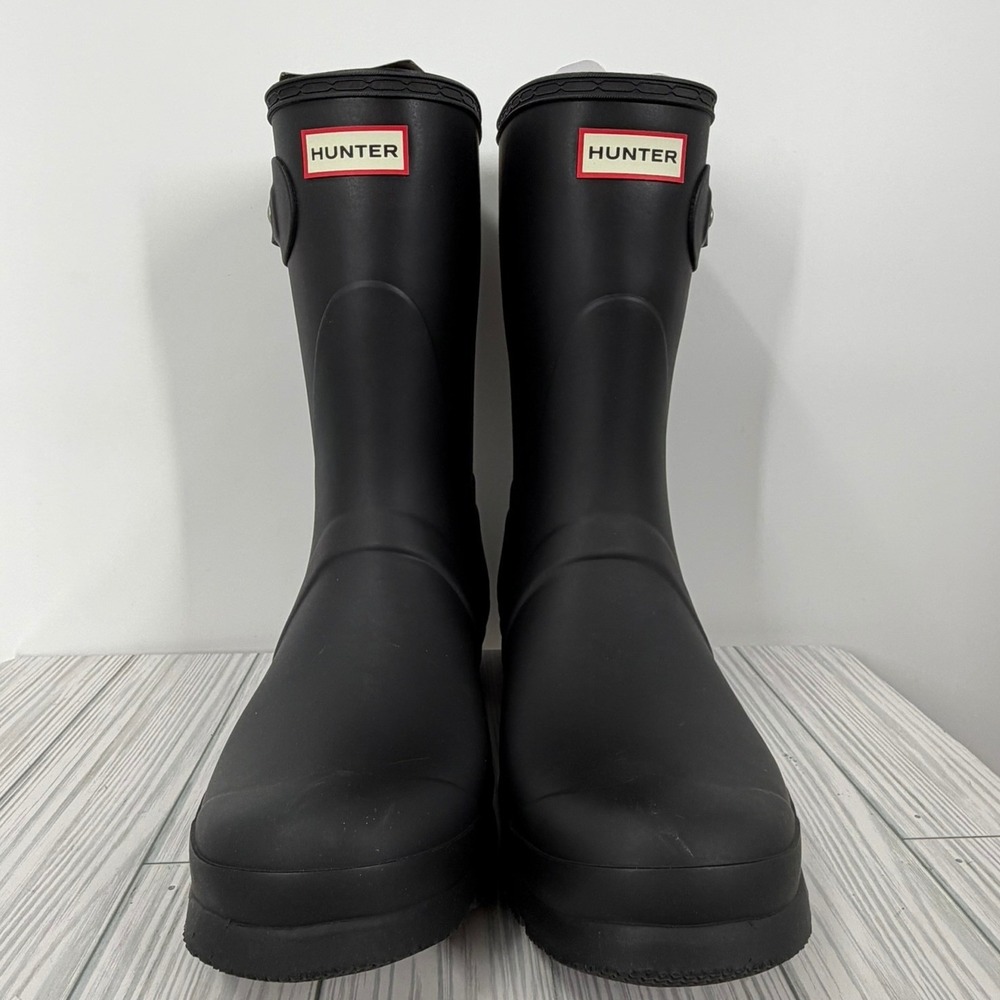 NEW HUNTER Women Original Waterproof Adjustable Short Rain Boots Matte Black 10‎